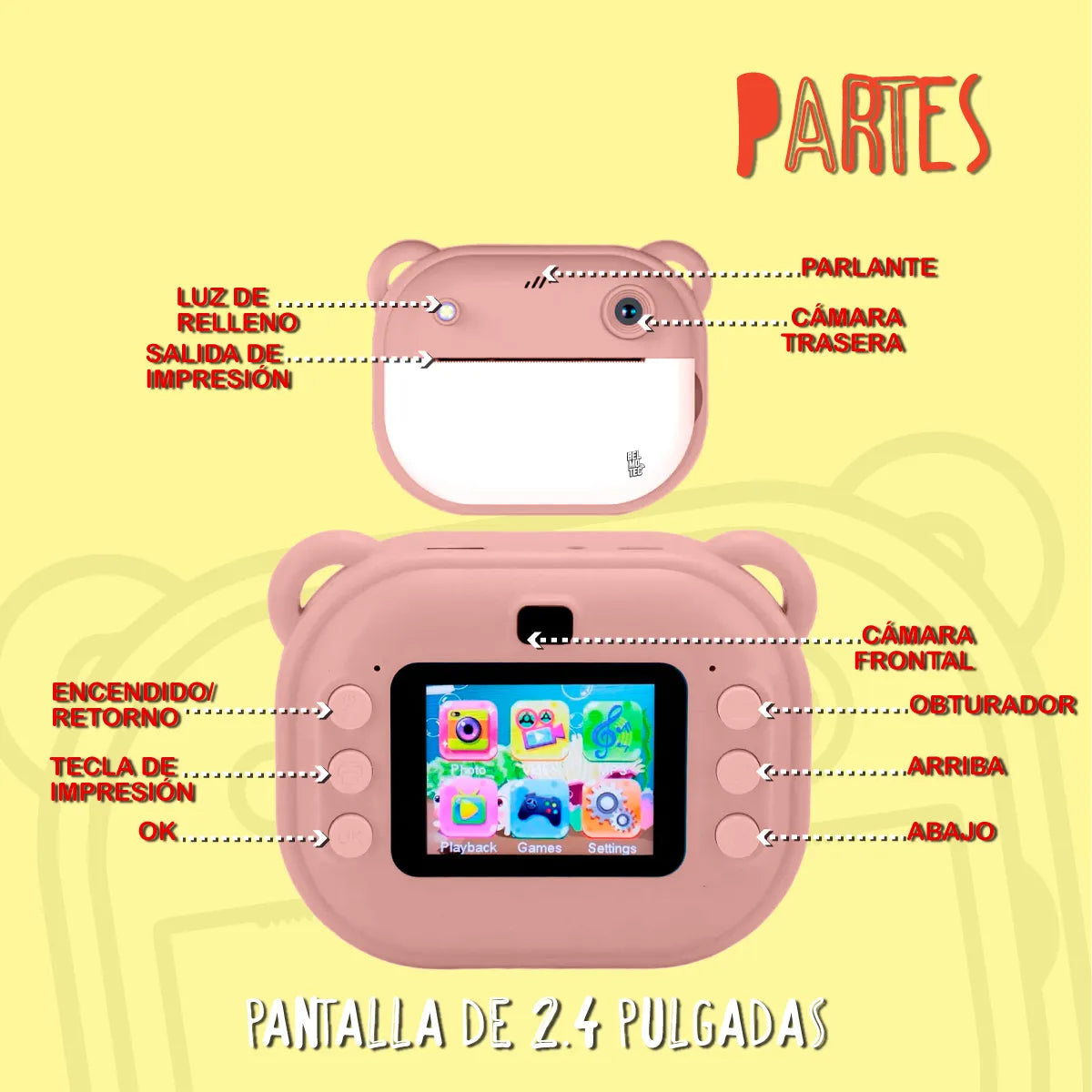 CÁMARA INSTANTÁNEA CON IMPRESIÓN TÉRMICA PARA NIÑOS