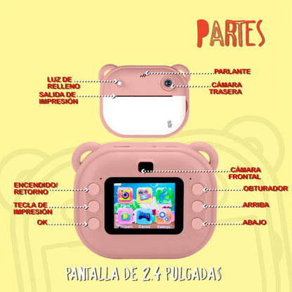 CÁMARA INSTANTÁNEA CON IMPRESIÓN TÉRMICA PARA NIÑOS